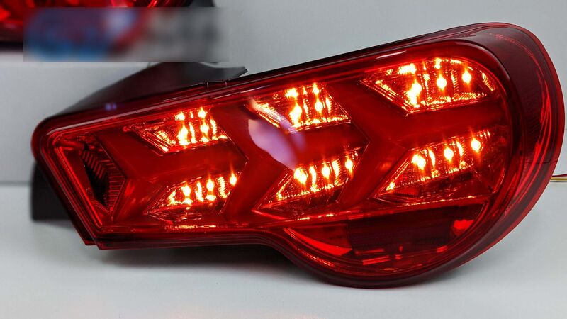 Clear Red Lambo Style LED Dynamic Indicator Tail Lights Fit For Toyota 86 For Subaru BRZ ZN6
