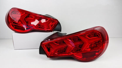Clear Red Lambo Style LED Dynamic Indicator Tail Lights Fit For Toyota 86 For Subaru BRZ ZN6