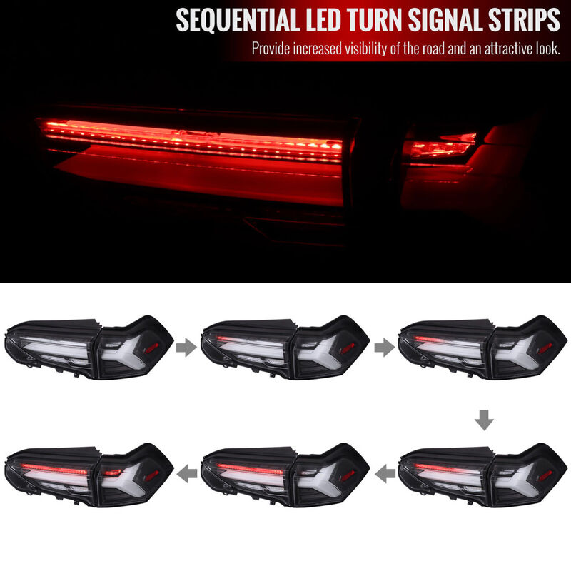 Spec D Black 3D LED Tail Lights Dynamic Signal Fit For Toyota Rav 4 2019-2023