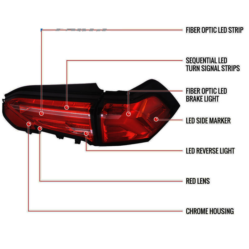 Spec D Smoke Red 3D LED Tail Lights Dynamic Signal Fit For Toyota Rav 4 2019-2023