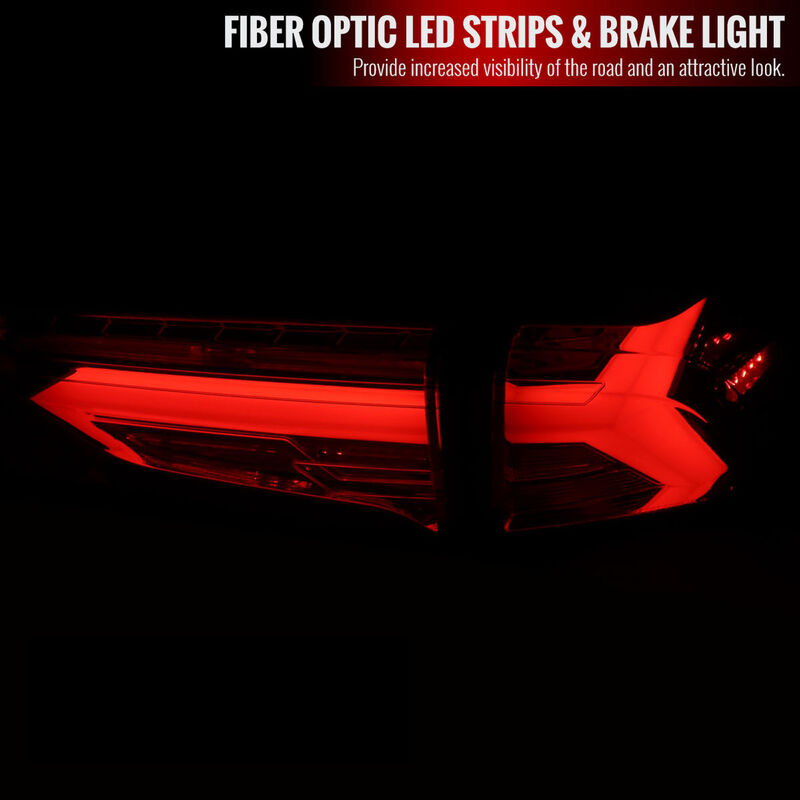 Spec D Smoke Red 3D LED Tail Lights Dynamic Signal Fit For Toyota Rav 4 2019-2023