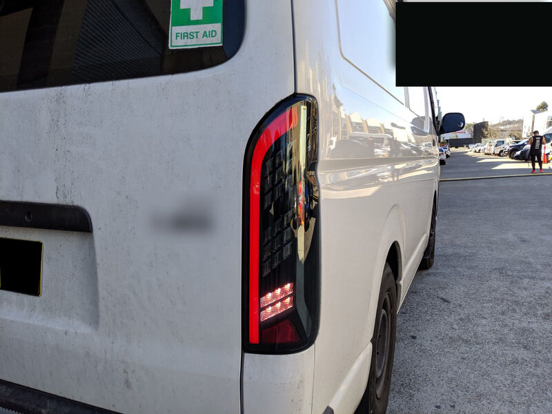 Black Edition Smoke Full LED Tail Lights Fit For Toyota Hiace Van 2004-2020