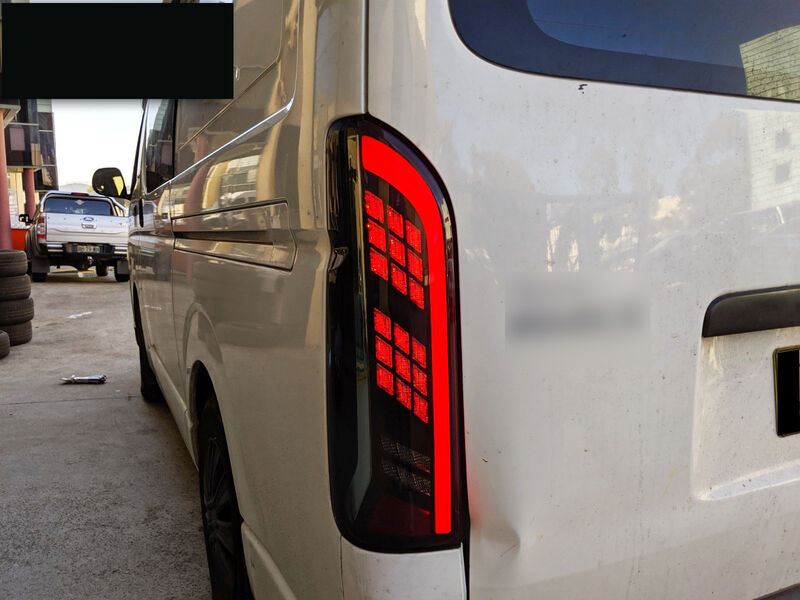 Black Edition Smoke Full LED Tail Lights Fit For Toyota Hiace Van 2004-2020