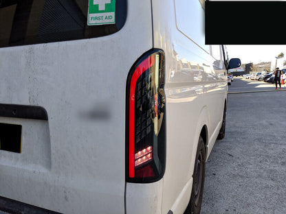 Black Edition Smoke Full LED Tail Lights Fit For Toyota Hiace Van 2004-2020