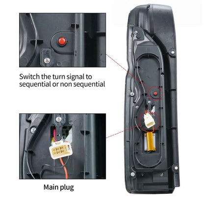 Smoke Black V3 3D Full LED Tail Lights Fit For Toyota Hiace Van 2004-2020