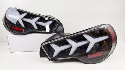 Black Lambo Style LED Taillights Fit For Toyota 86 Subaru BRZ ZN6 2012-2021