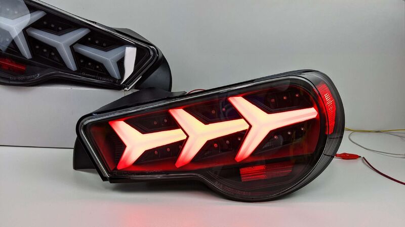 Black Lambo Style LED Taillights Fit For Toyota 86 Subaru BRZ ZN6 2012-2021