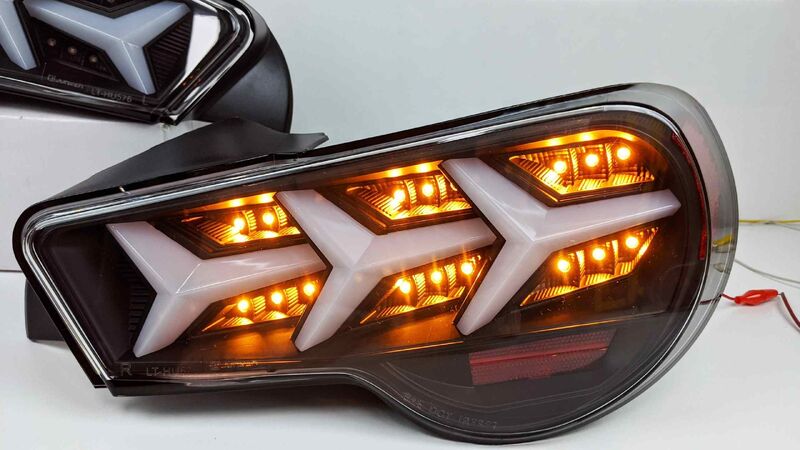 Black Lambo Style LED Taillights Fit For Toyota 86 Subaru BRZ ZN6 2012-2021