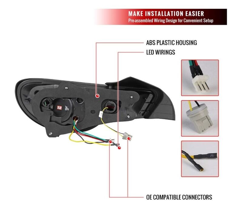 Smoke Lambo Style LED Taillights Fit For Toyota 86 Subaru BRZ ZN6 2012-2021