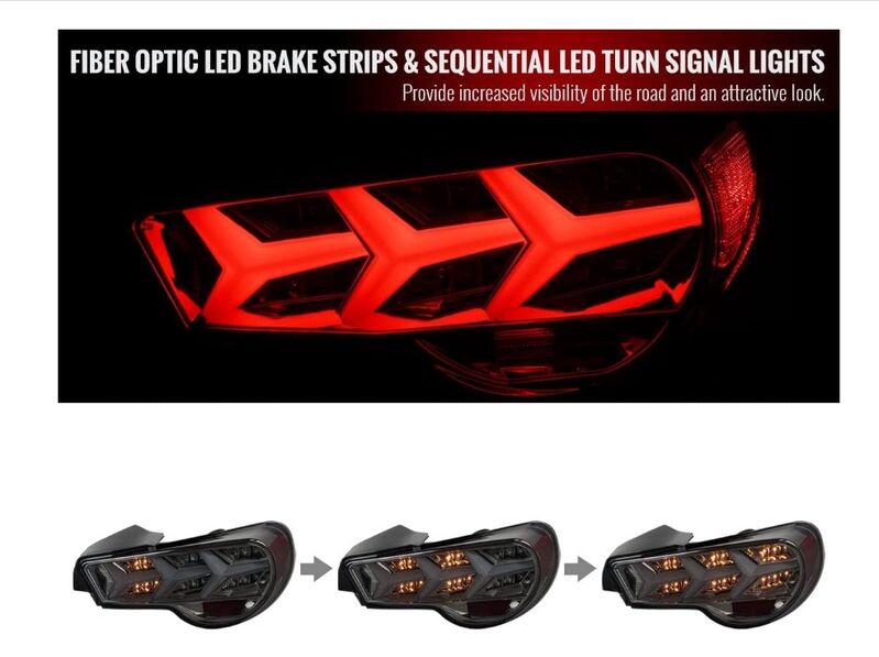 Smoke Lambo Style LED Taillights Fit For Toyota 86 Subaru BRZ ZN6 2012-2021