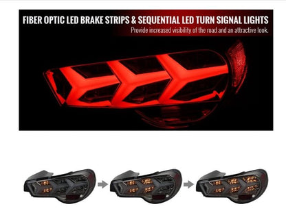 Smoke Lambo Style LED Taillights Fit For Toyota 86 Subaru BRZ ZN6 2012-2021