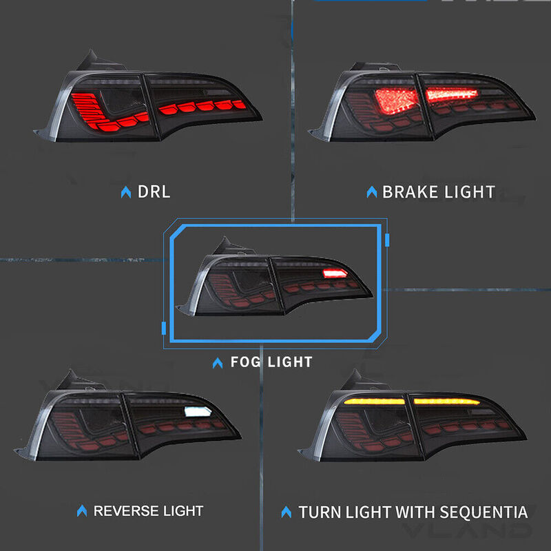 Smoke 3D Full LED Sequential Tail Lights Fit For Tesla Model 3 2017-2022