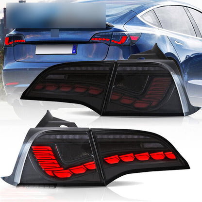 Smoke 3D Full LED Sequential Tail Lights Fit For Tesla Model 3 2017-2022
