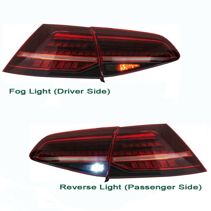 R Style Red Full LED Dynamic Tail Lights Fit For VW Golf 7 VII 2014-2018
