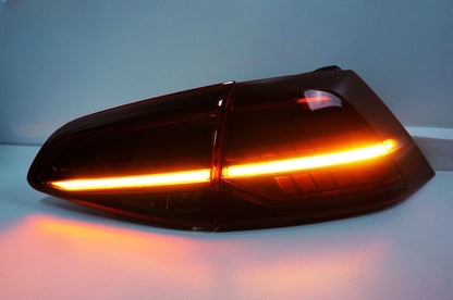 R Style Red Full LED Dynamic Tail Lights Fit For VW Golf 7 VII 2014-2018