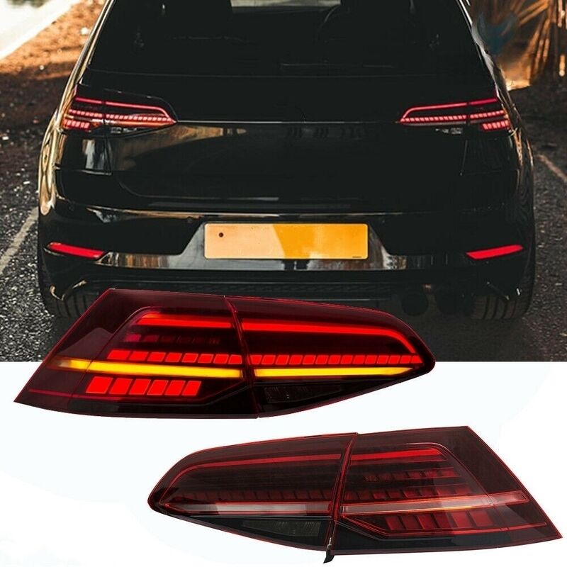 R Style Red Full LED Dynamic Tail Lights Fit For VW Golf 7 VII 2014-2018