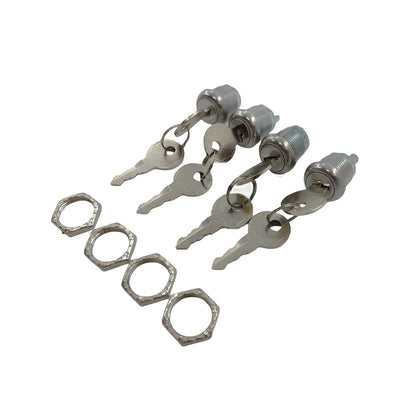 4 x Pack Truck Tool Box Replacement Lock & Keys With Cylinder Nut Fit For Flush Folding T Handle Toolbox