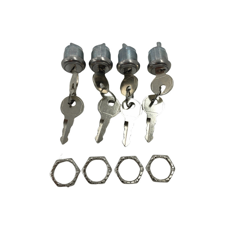 4 x Pack Truck Tool Box Replacement Lock & Keys With Cylinder Nut Fit For Flush Folding T Handle Toolbox