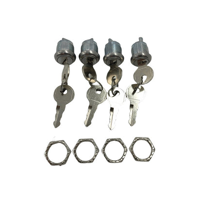 4 x Pack Truck Tool Box Replacement Lock & Keys With Cylinder Nut Fit For Flush Folding T Handle Toolbox