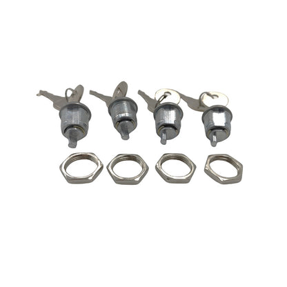 4 x Pack Truck Tool Box Replacement Lock & Keys With Cylinder Nut Fit For Flush Folding T Handle Toolbox