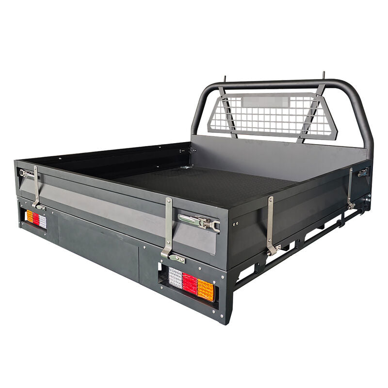 Black Powder Coated Heavy Duty Steel Flat Tray for Dual Cab Ute