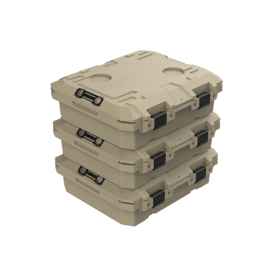 SET OF 3 TRED STORAGE BOXES 25L - DESERT SAND $420.00