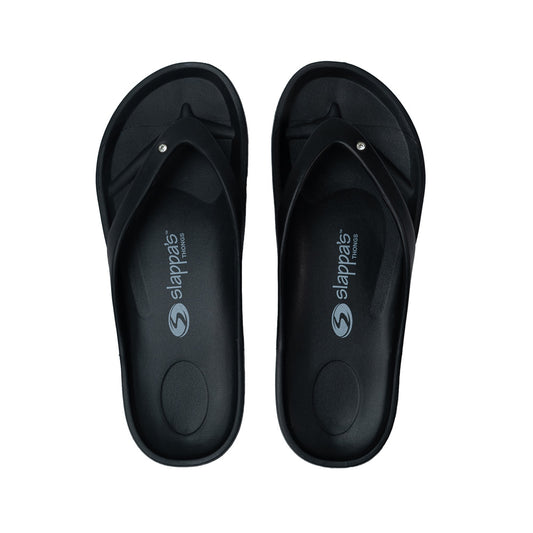 Slappa's Arch Support Thongs - Black Crystal