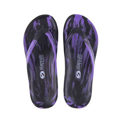 Slappa's Arch Support Thongs - Black & Purple