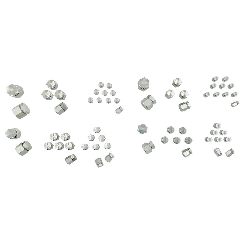 128 Pcs 37°JIC and ORFS Hydraulic Cap And Plug Kit Hose Tube And Pipe Fitting Set
