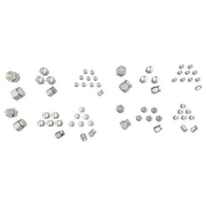 128 Pcs 37°JIC and ORFS Hydraulic Cap And Plug Kit Hose Tube And Pipe Fitting Set