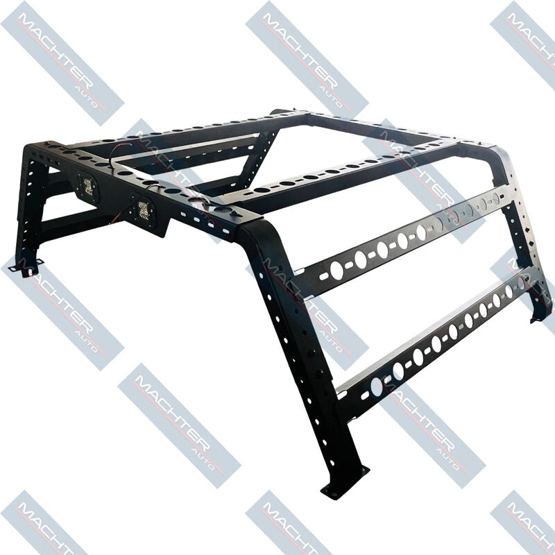Black Powdercoated Steel Universal Ute Tub Rack Roof Rack Fit For Dmax Hilux With LED