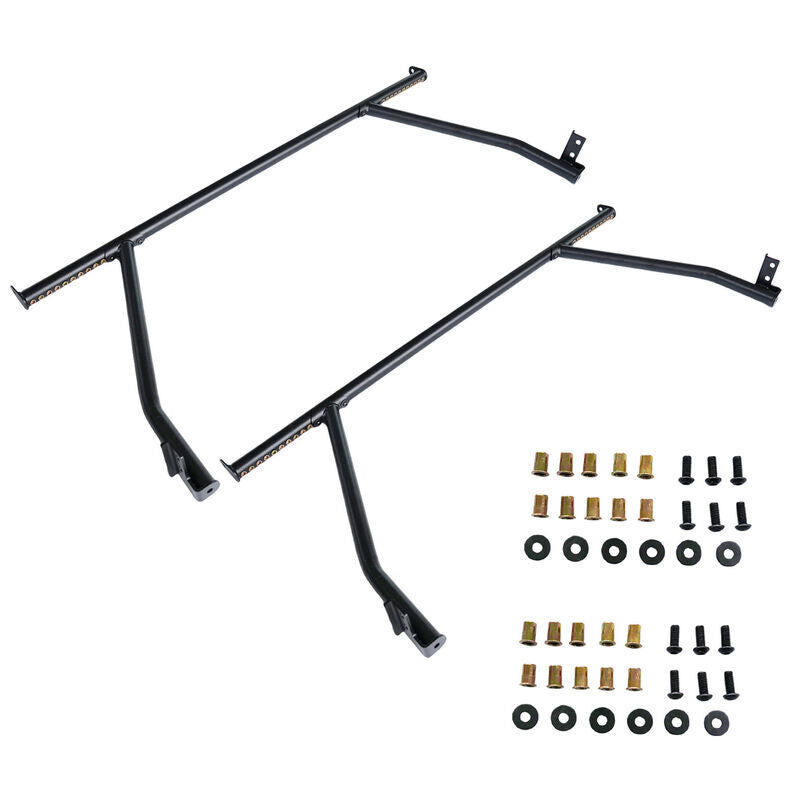 2 Pcs Front & Rear Black Steel Adjustable UTE Tub Ladder Rack Roll Bar