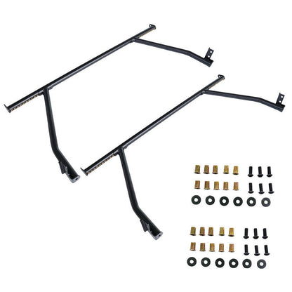 2 Pcs Front & Rear Black Steel Adjustable UTE Tub Ladder Rack Roll Bar