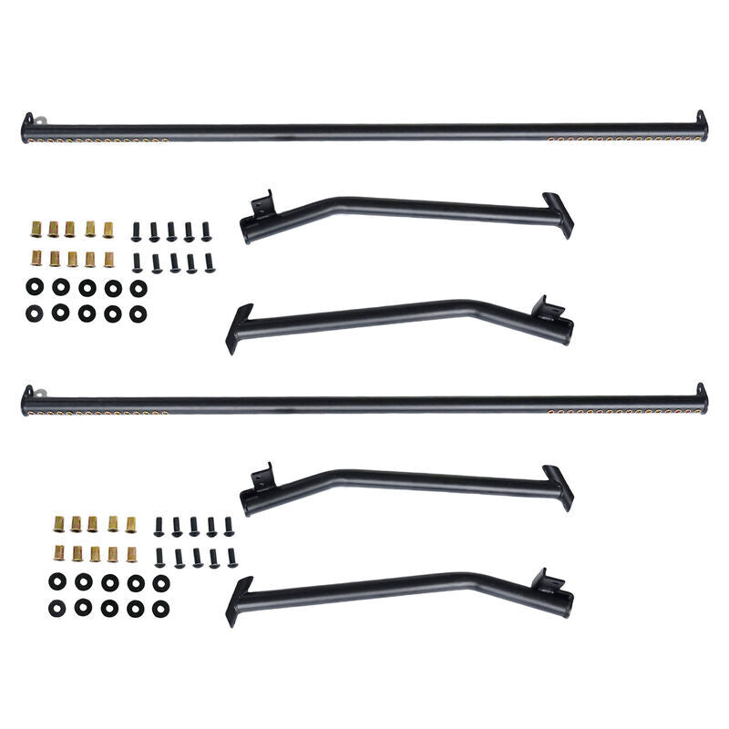 2 Pcs Front & Rear Black Steel Adjustable UTE Tub Ladder Rack Roll Bar