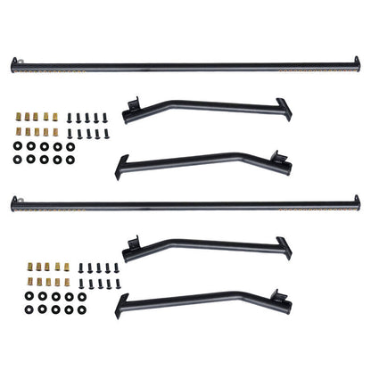 2 Pcs Front & Rear Black Steel Adjustable UTE Tub Ladder Rack Roll Bar