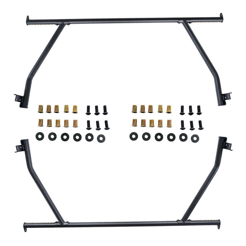 2 Pcs Front & Rear Black Steel Adjustable UTE Tub Ladder Rack Roll Bar