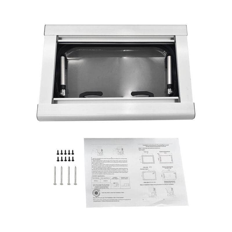 RV Caravan Push Out Flat Window Rounded Corner 350x500mm Fit For RVs Campers Mobile Homes