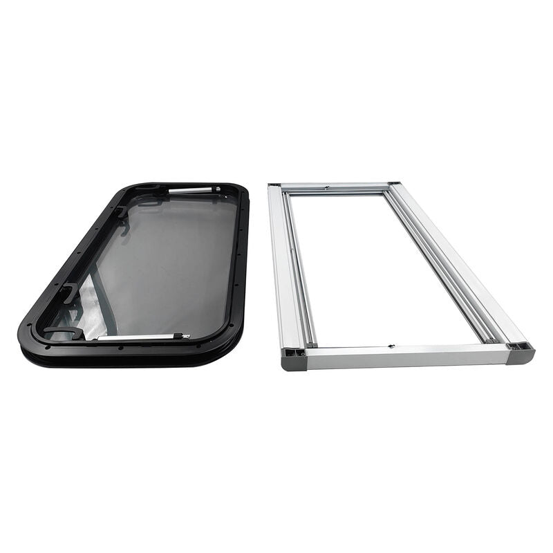 450mm x 900mm RV Caravan Push Out Flat Window Locking Handle & Strut Attachment