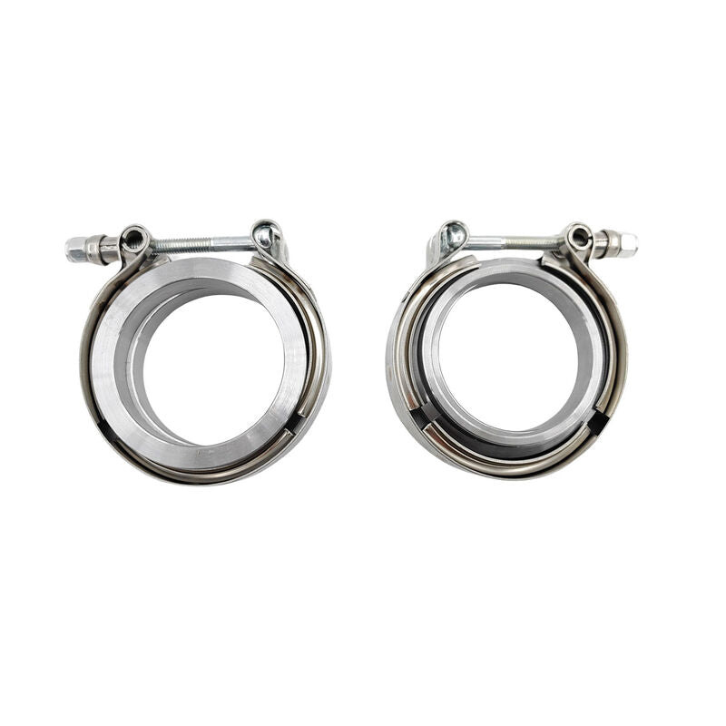2 x 2.25" Inch V-Band Clamps 304 Stainless Steel Flange Exhaust Pipe