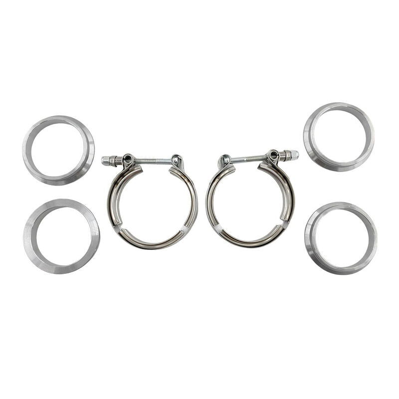 2 x 2.25" Inch V-Band Clamps 304 Stainless Steel Flange Exhaust Pipe