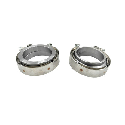 2 x 2.25" Inch V-Band Clamps 304 Stainless Steel Flange Exhaust Pipe