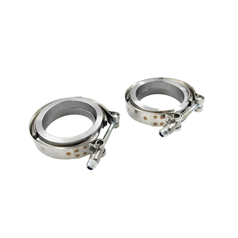 Pair 2.5" Inch V-Band Clamps Flange Kit 304 Stainless Steel Exhaust Pipe