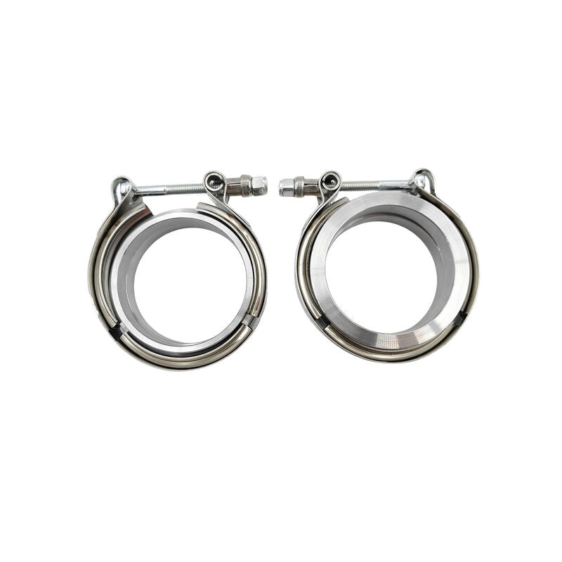 Pair 2.5" Inch V-Band Clamps Flange Kit 304 Stainless Steel Exhaust Pipe