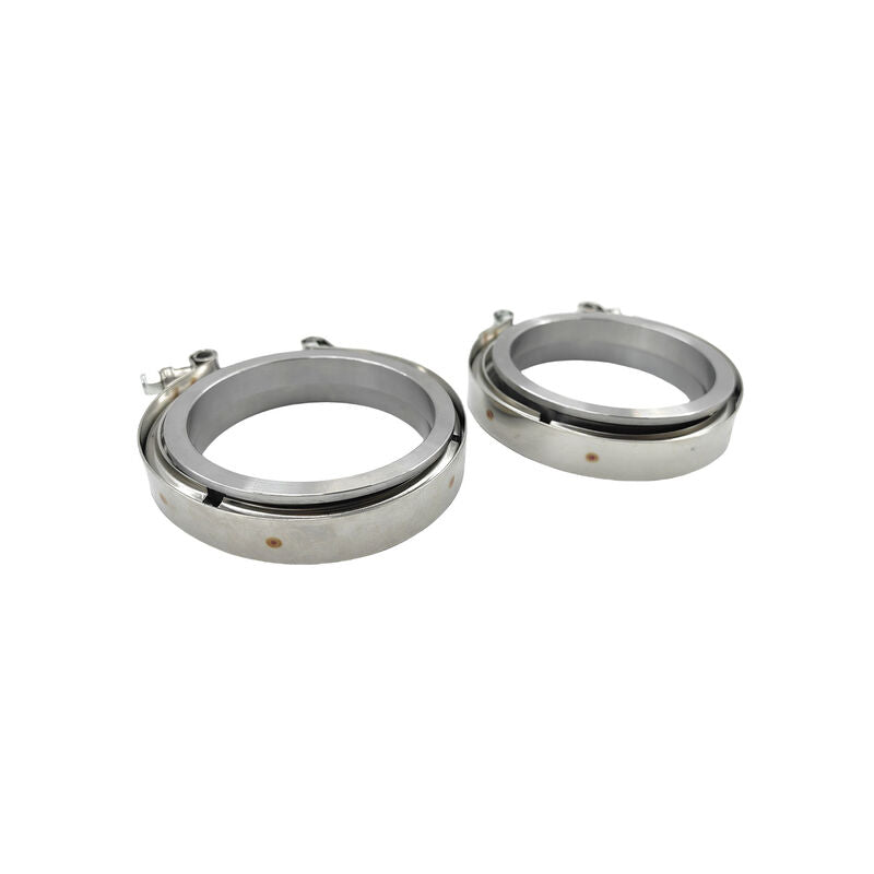 Pair 3.5" Inch V-Band Clamps Flange Kit 304 Stainless Steel Exhaust Pipe
