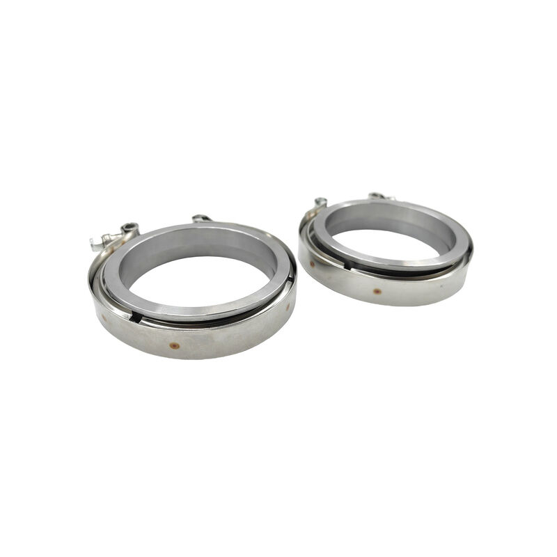 Pair 3.5" Inch V-Band Clamps Flange Kit 304 Stainless Steel Exhaust Pipe