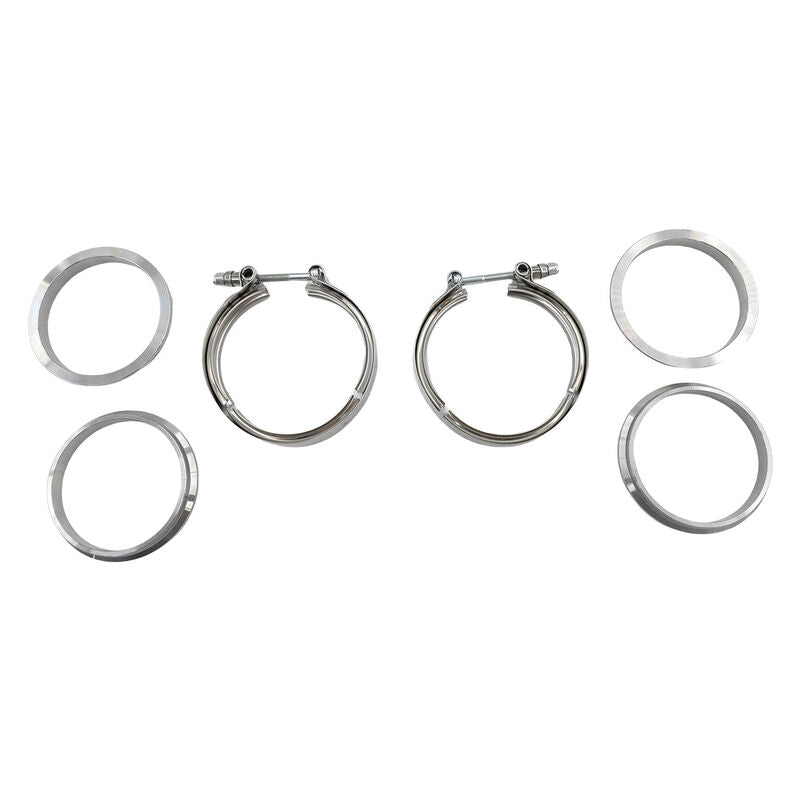 Pair 3.5" Inch V-Band Clamps Flange Kit 304 Stainless Steel Exhaust Pipe