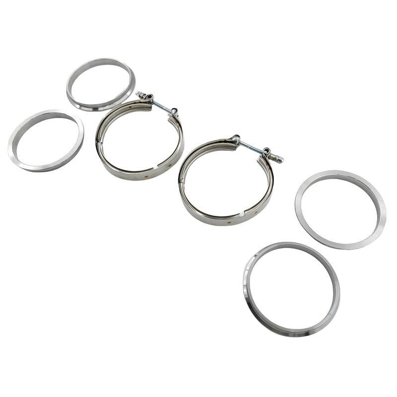 Pair 4" Inch 102mm V-Band Clamps 304 Stainless Steel Flange Exhaust Pipe Tailpipe
