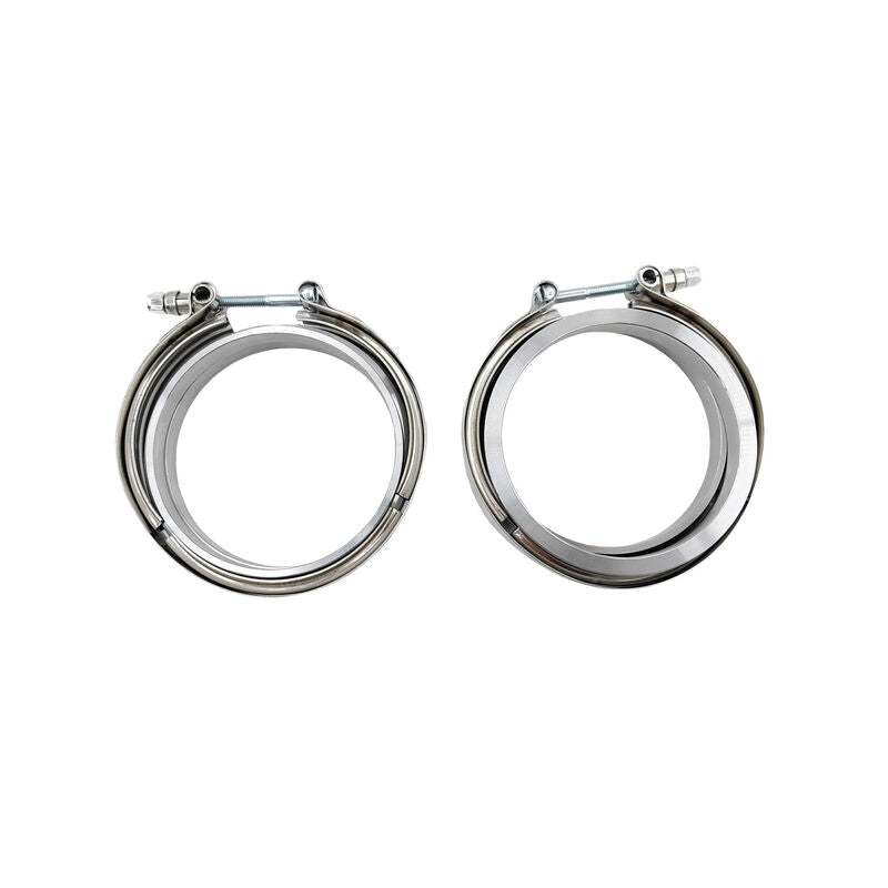 Pair 4" Inch 102mm V-Band Clamps 304 Stainless Steel Flange Exhaust Pipe Tailpipe