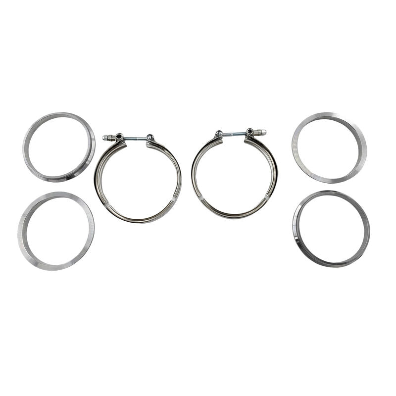 Pair 4" Inch 102mm V-Band Clamps 304 Stainless Steel Flange Exhaust Pipe Tailpipe