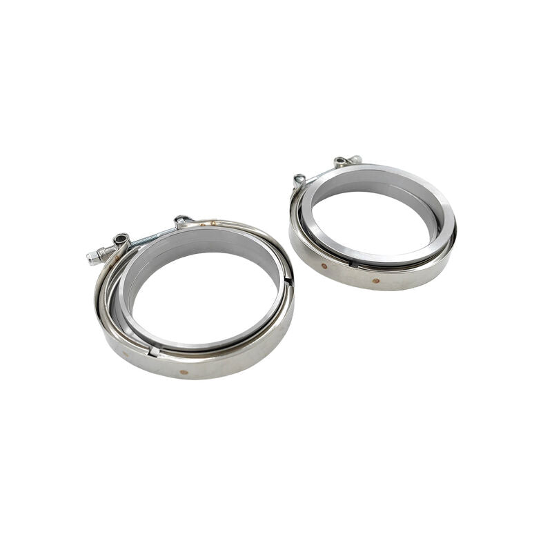 Pair 4" Inch 102mm V-Band Clamps 304 Stainless Steel Flange Exhaust Pipe Tailpipe